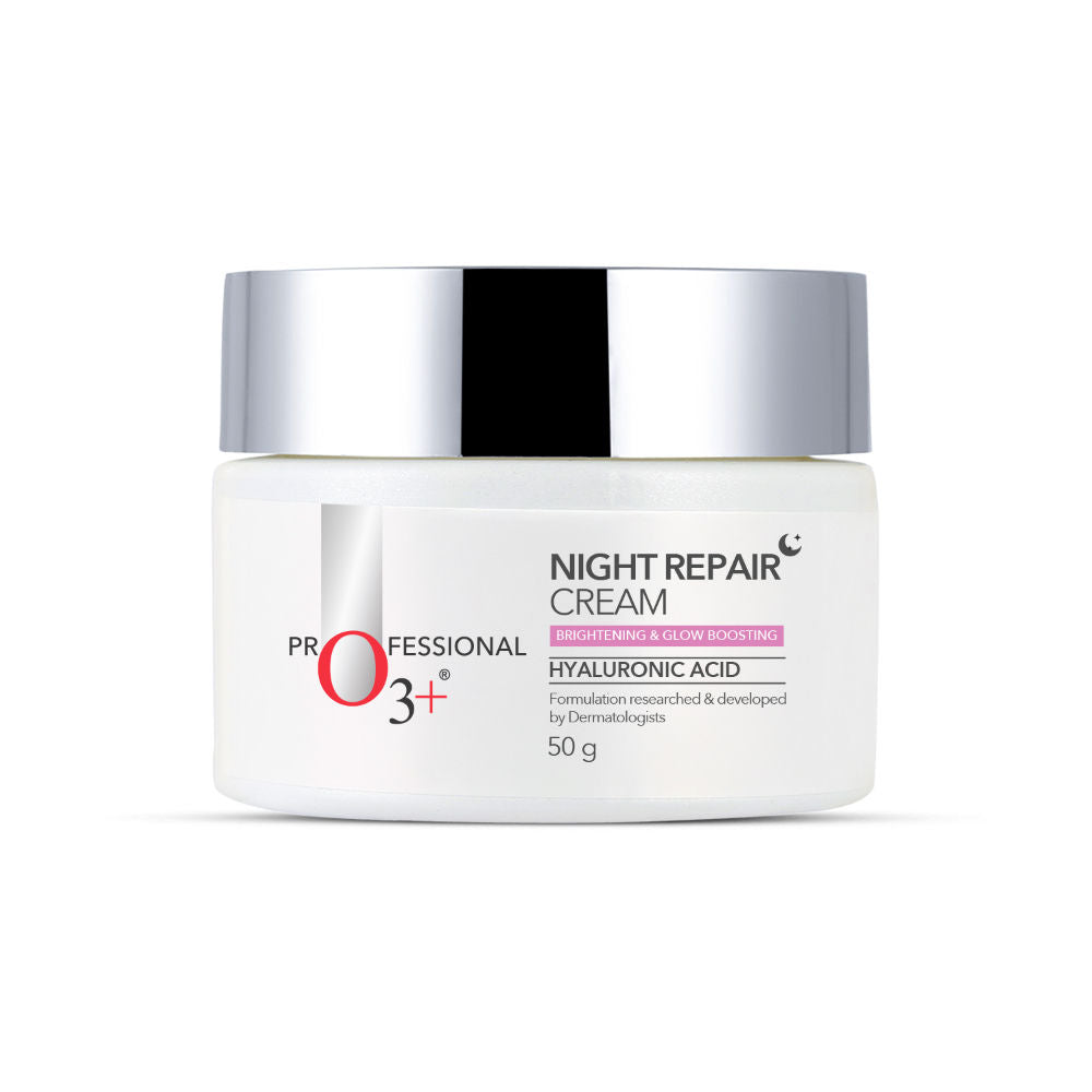 O3+ Night Repair Cream - Moisturiser For Brightening & Glow Boosting | Fades Finelines & Wrinkles