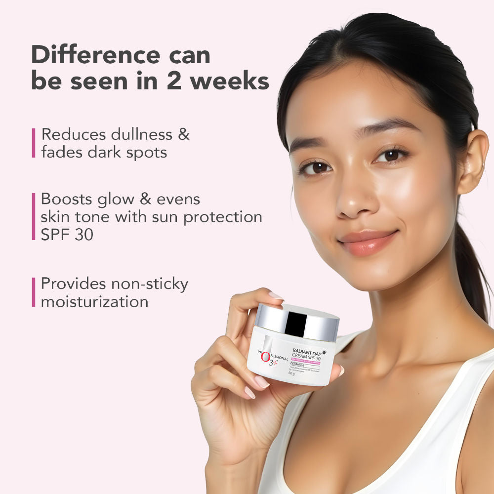 O3+ Radiant Day Cream Moisturiser SPF30 for Brightening & Glowing Skin | All Skin Types