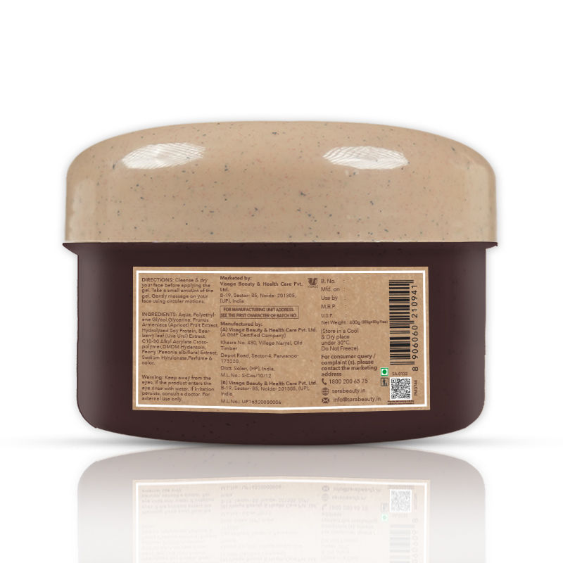 Sara Soya bean & Apricot Massage Gel For Pore Cleansing, Brightening Skin & Radiant Glow