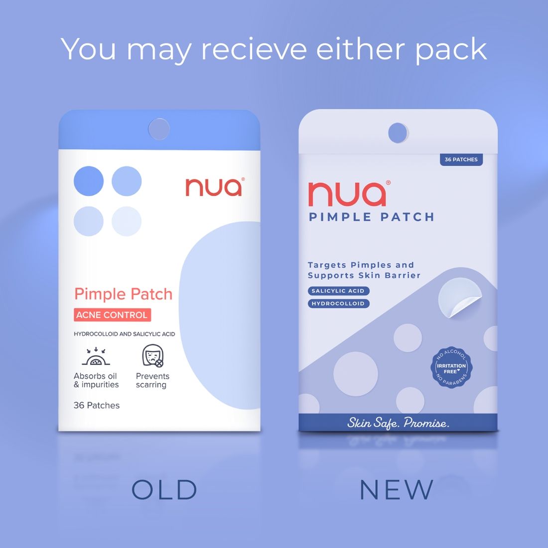 Nua Pimple Patch for Acne - 36 Hydrocolloid and Salicylic Acid Patches - For All Skin Types