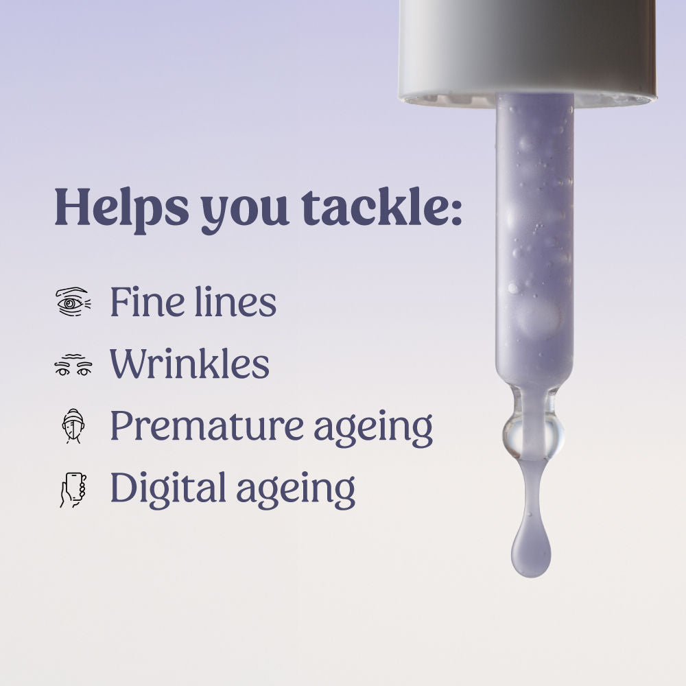 VILVAH Better Ageing Overnight Serum with BluePea Flower Extract, Bakuchiol, Ceramides & Peptides