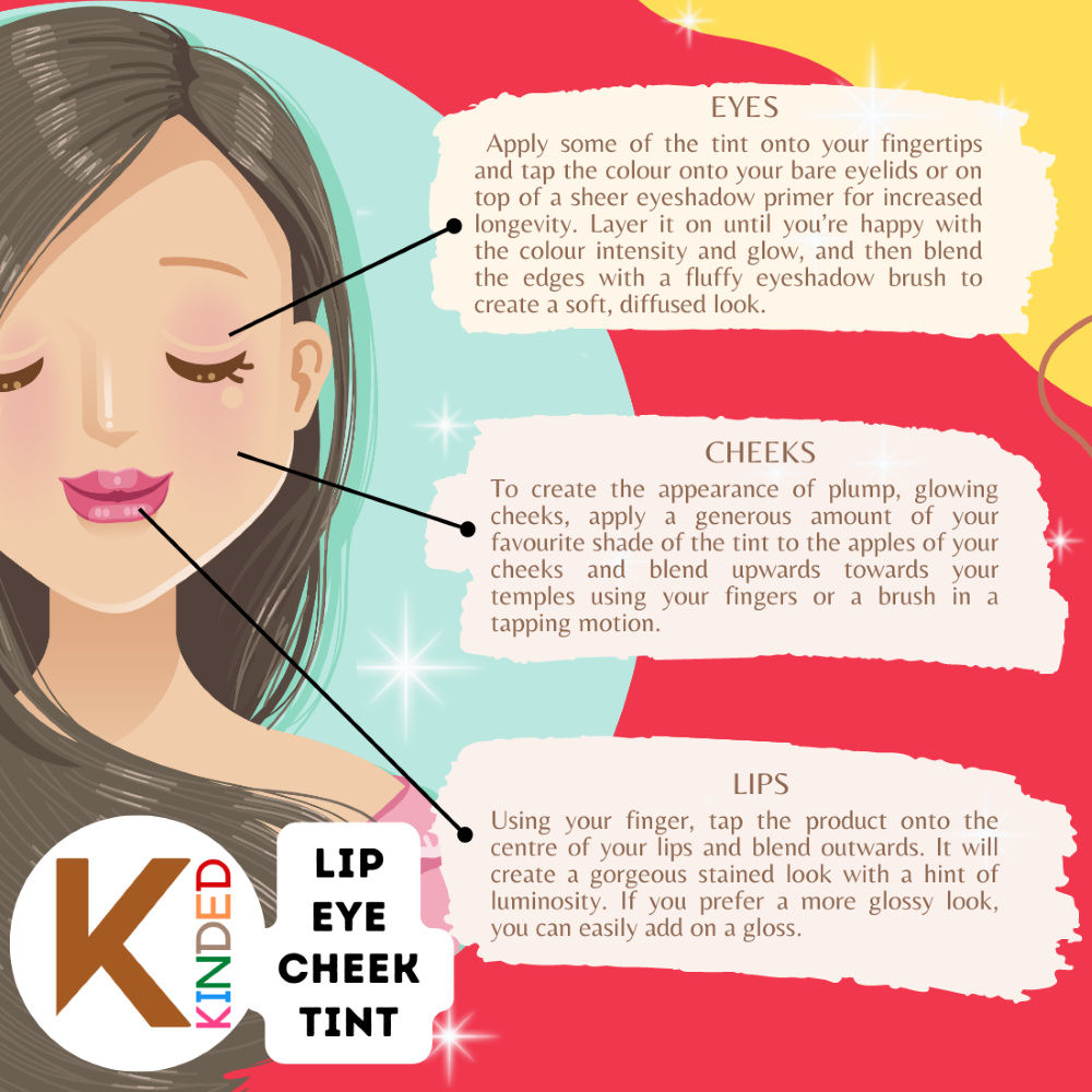 KINDED Lip, Eye & Cheek Tint with Vitamin-E Enriched