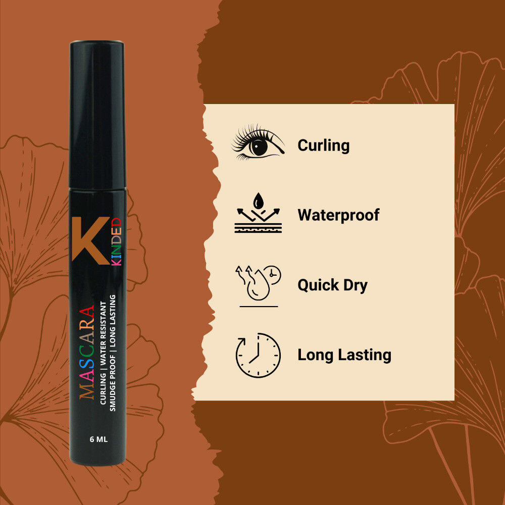 KINDED Curling Waterproof Long Lasting Smudgeproof Mascara - Black