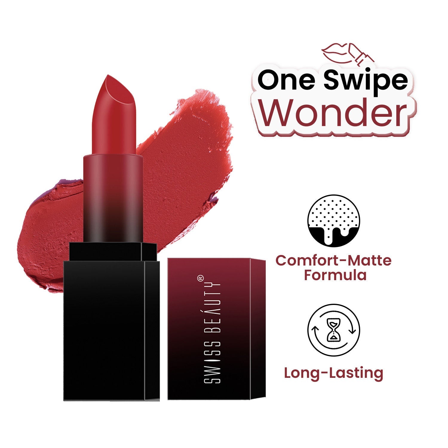 Swiss Beauty HD Matte Lipstick , High Coverage , Lightweight