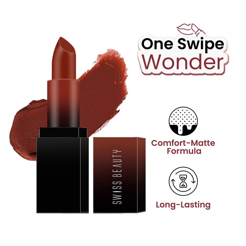 Swiss Beauty HD Matte Lipstick , High Coverage , Lightweight