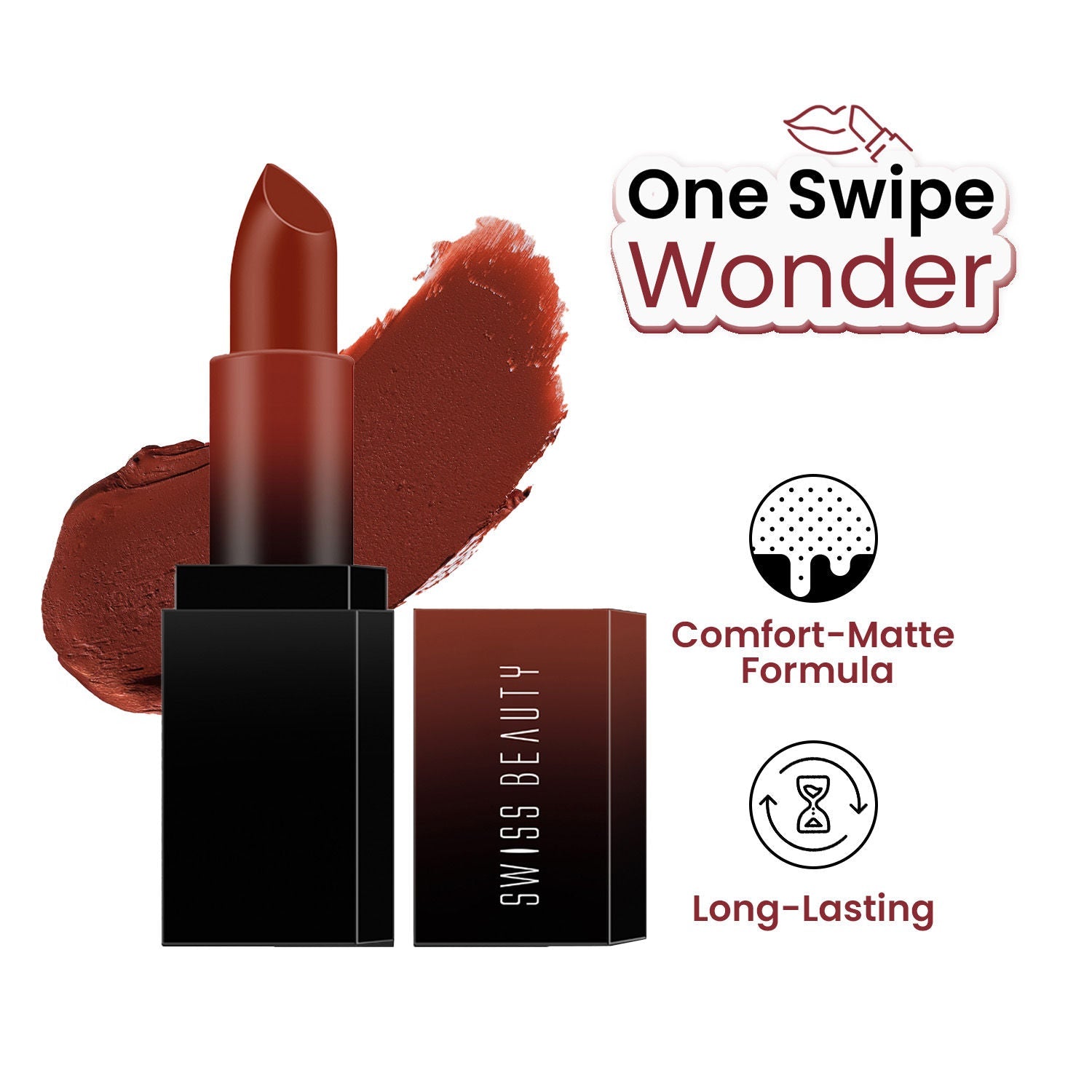 Swiss Beauty HD Matte Lipstick , High Coverage , Lightweight