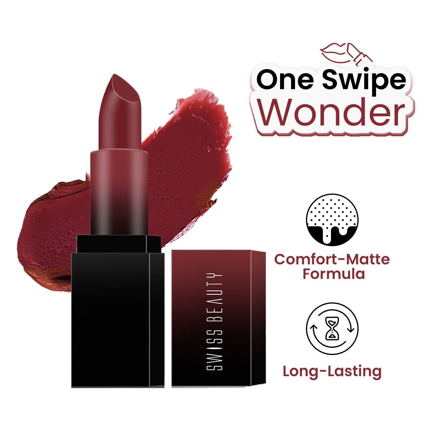 Swiss Beauty HD Matte Lipstick , High Coverage , Lightweight