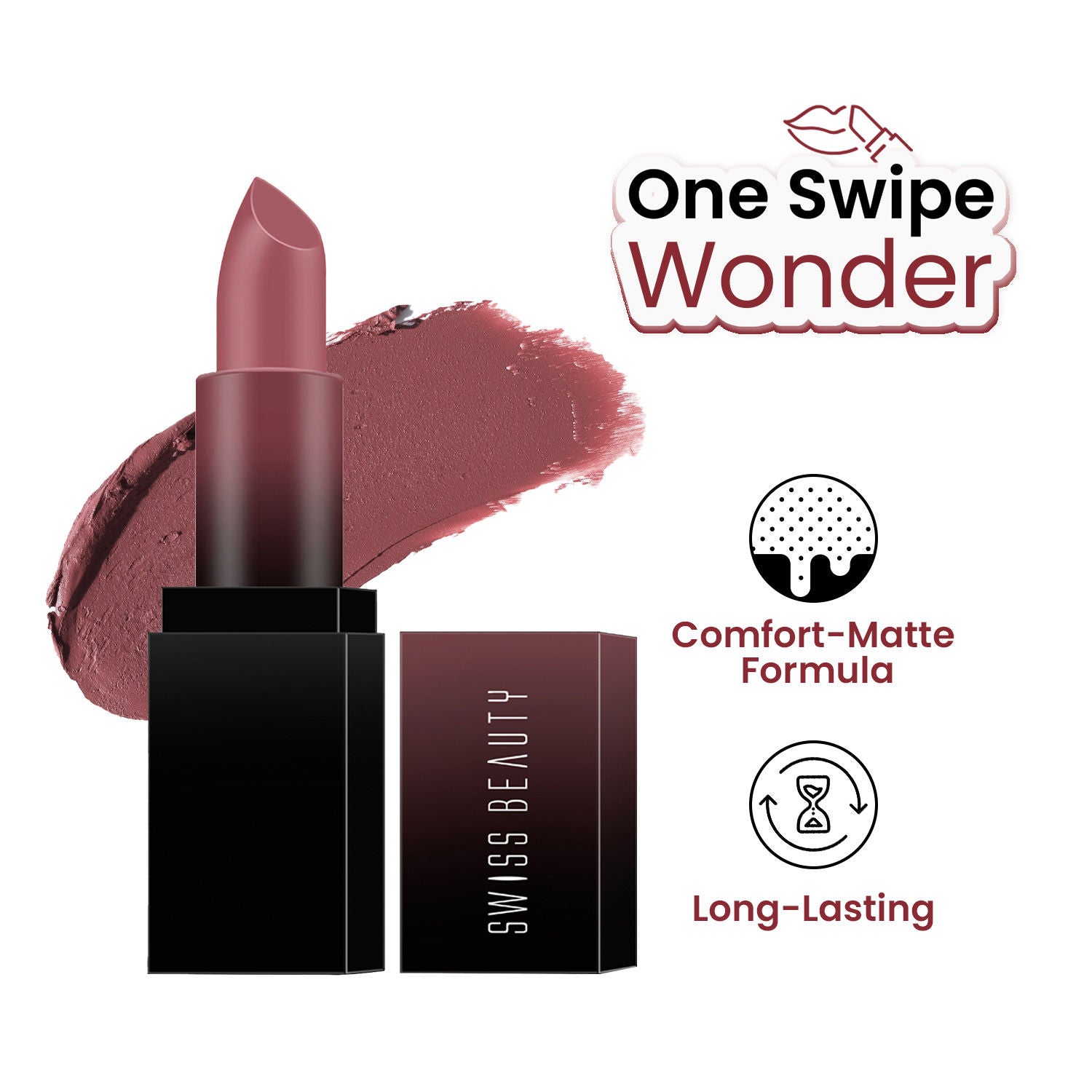 Swiss Beauty HD Matte Lipstick , High Coverage , Lightweight