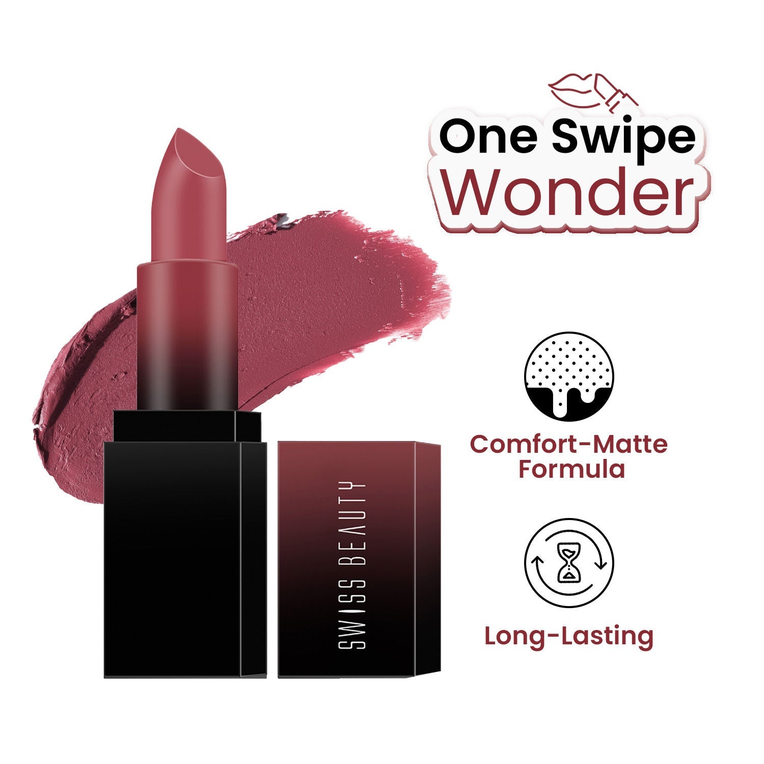 Swiss Beauty HD Matte Lipstick , High Coverage , Lightweight