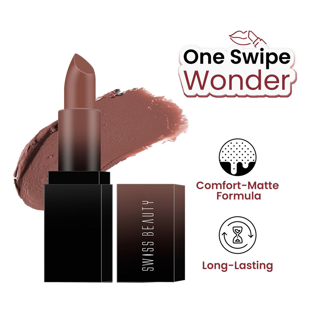 Swiss Beauty HD Matte Lipstick , High Coverage , Lightweight