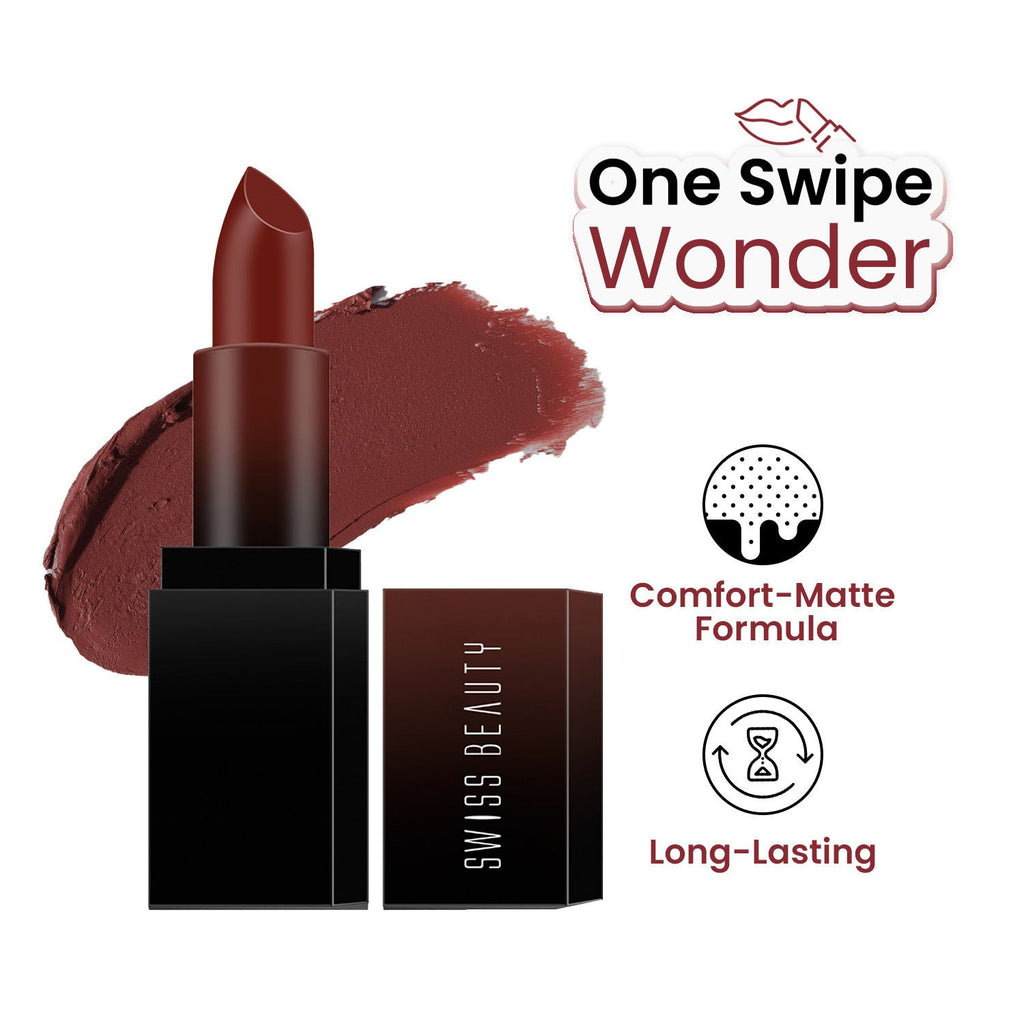 Swiss Beauty HD Matte Lipstick , High Coverage , Lightweight