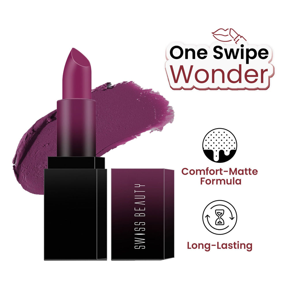 Swiss Beauty HD Matte Lipstick , High Coverage , Lightweight