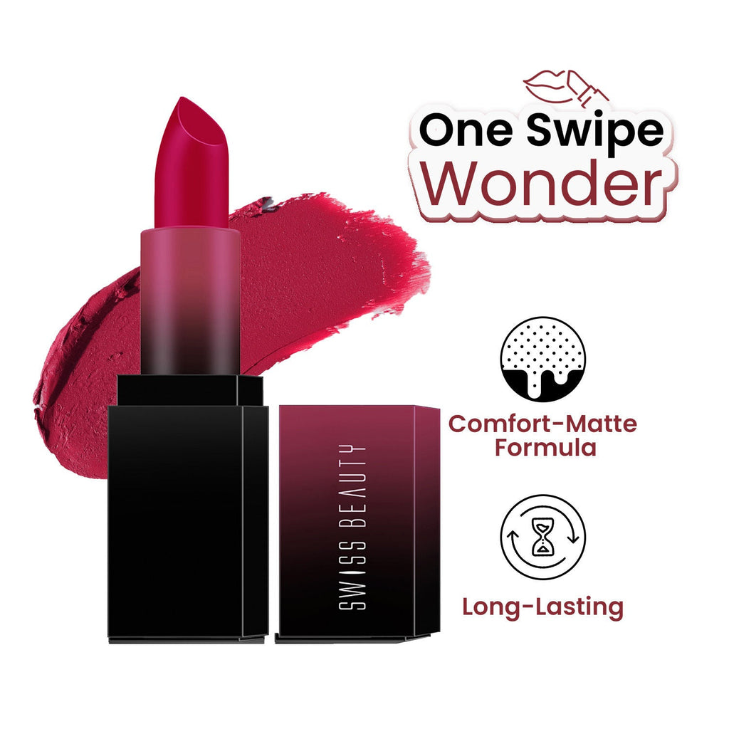 Swiss Beauty HD Matte Lipstick , High Coverage , Lightweight