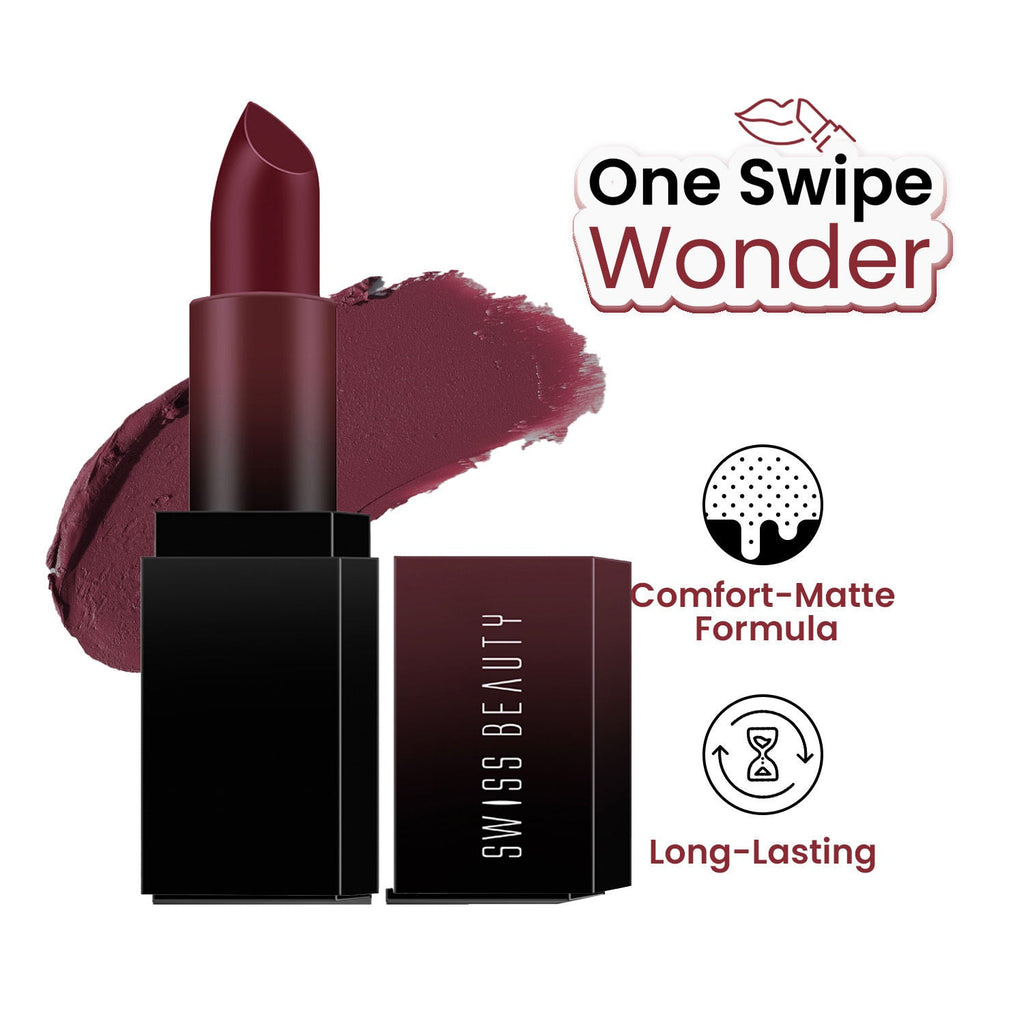Swiss Beauty HD Matte Lipstick , High Coverage , Lightweight