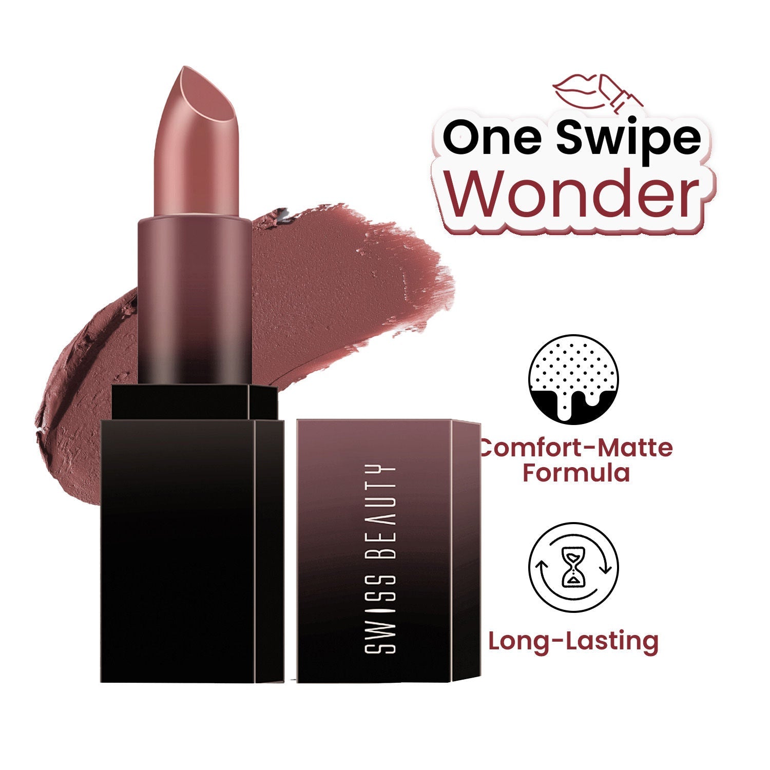 Swiss Beauty HD Matte Lipstick , High Coverage , Lightweight