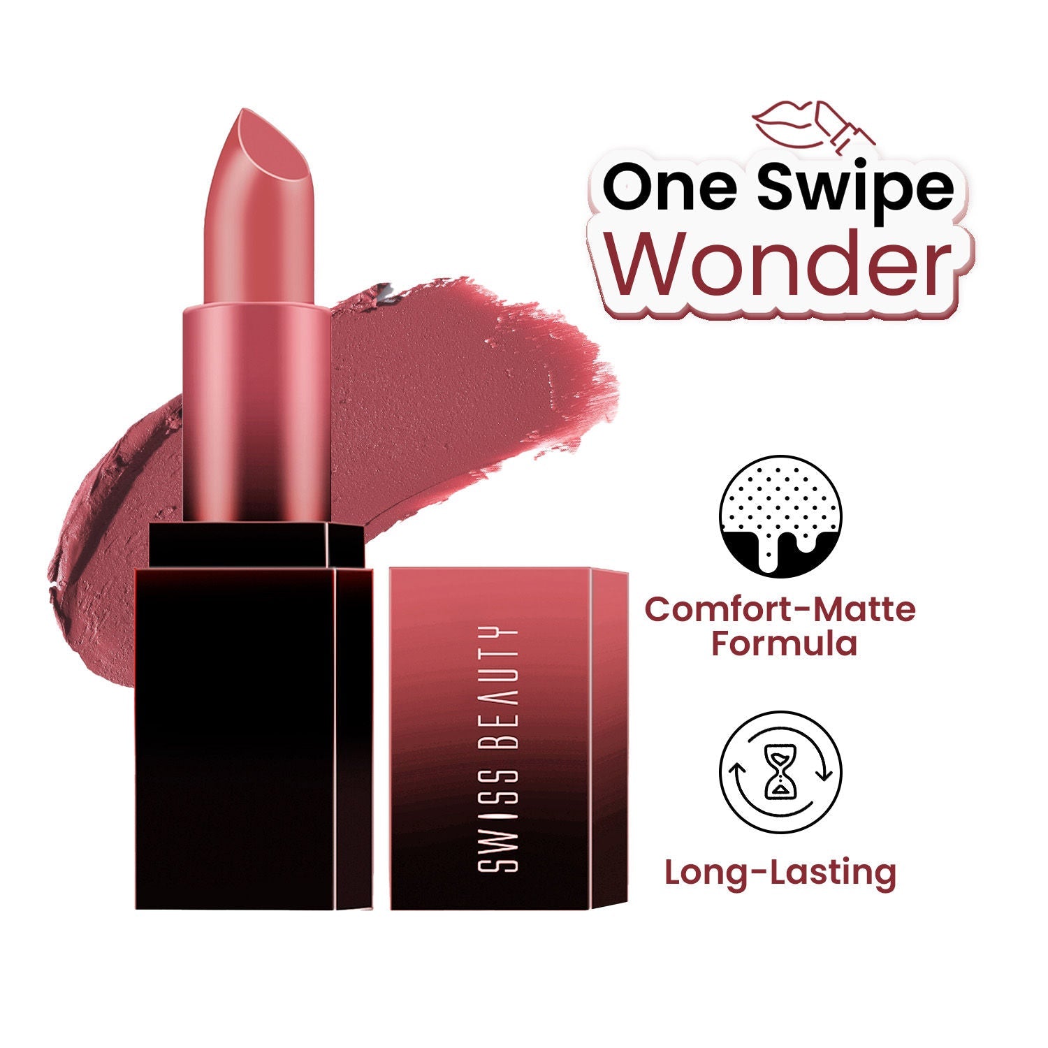 Swiss Beauty HD Matte Lipstick , High Coverage , Lightweight