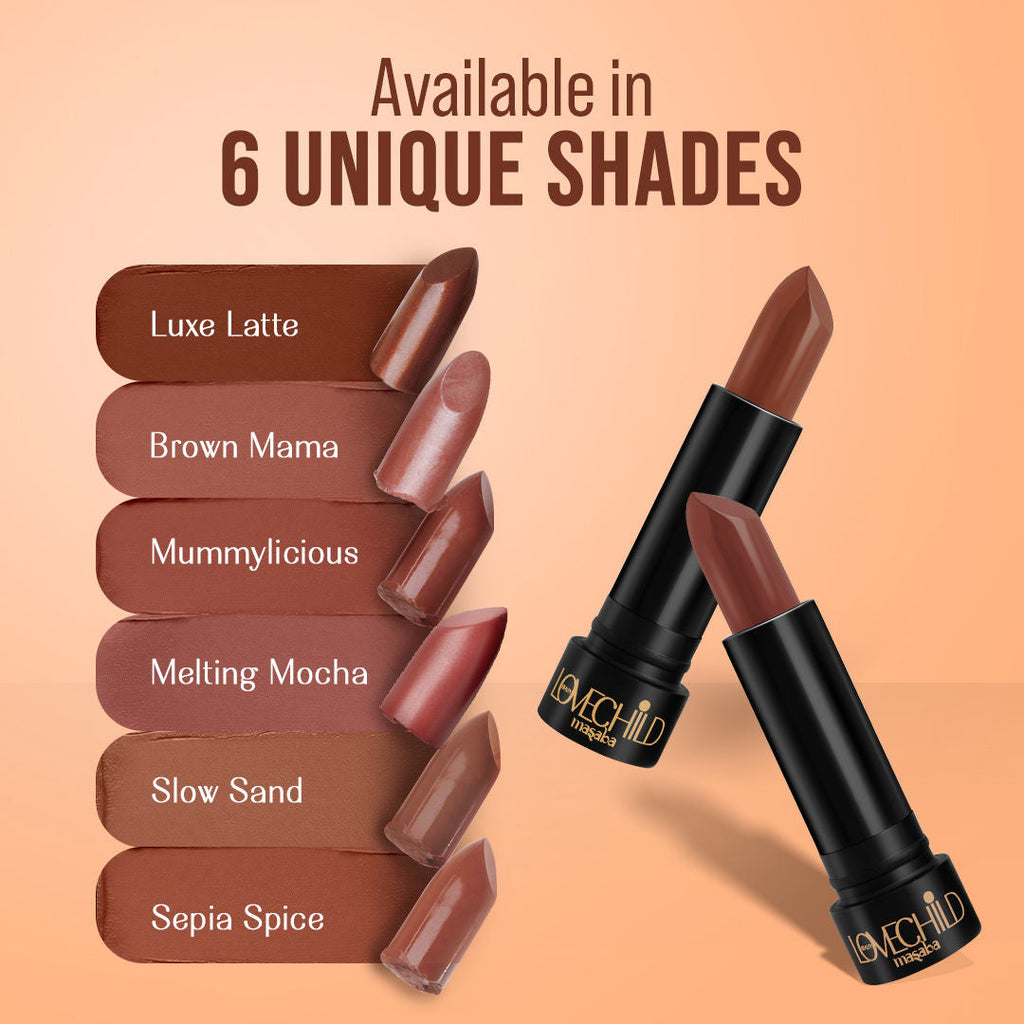 LoveChild Masaba Bare Browns Ultra Matte Transfer-proof Lipstick, Enriched with Avocado Oil & Vitamin E