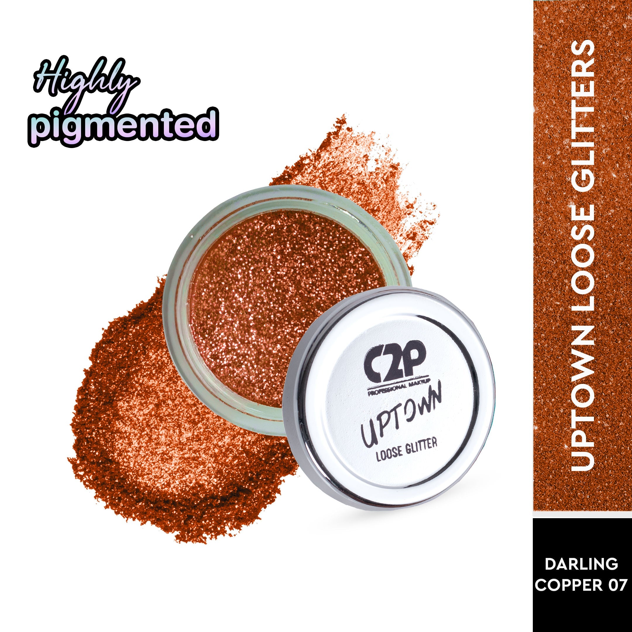 C2P Pro Uptown Loose Glitter for Eye Makeup Highly Pigmented Eyeshadow Powder