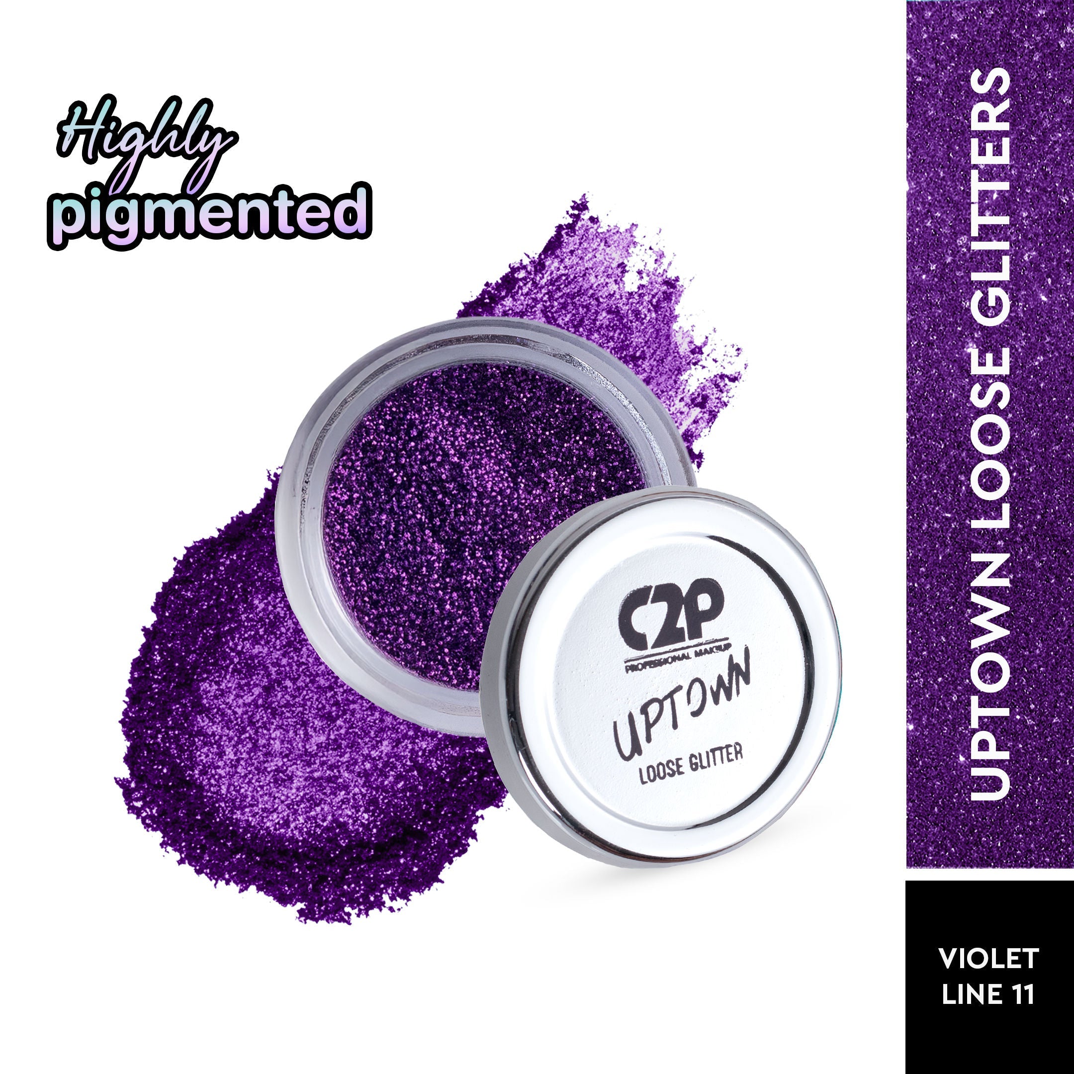 C2P Pro Uptown Loose Glitter for Eye Makeup Highly Pigmented Eyeshadow Powder