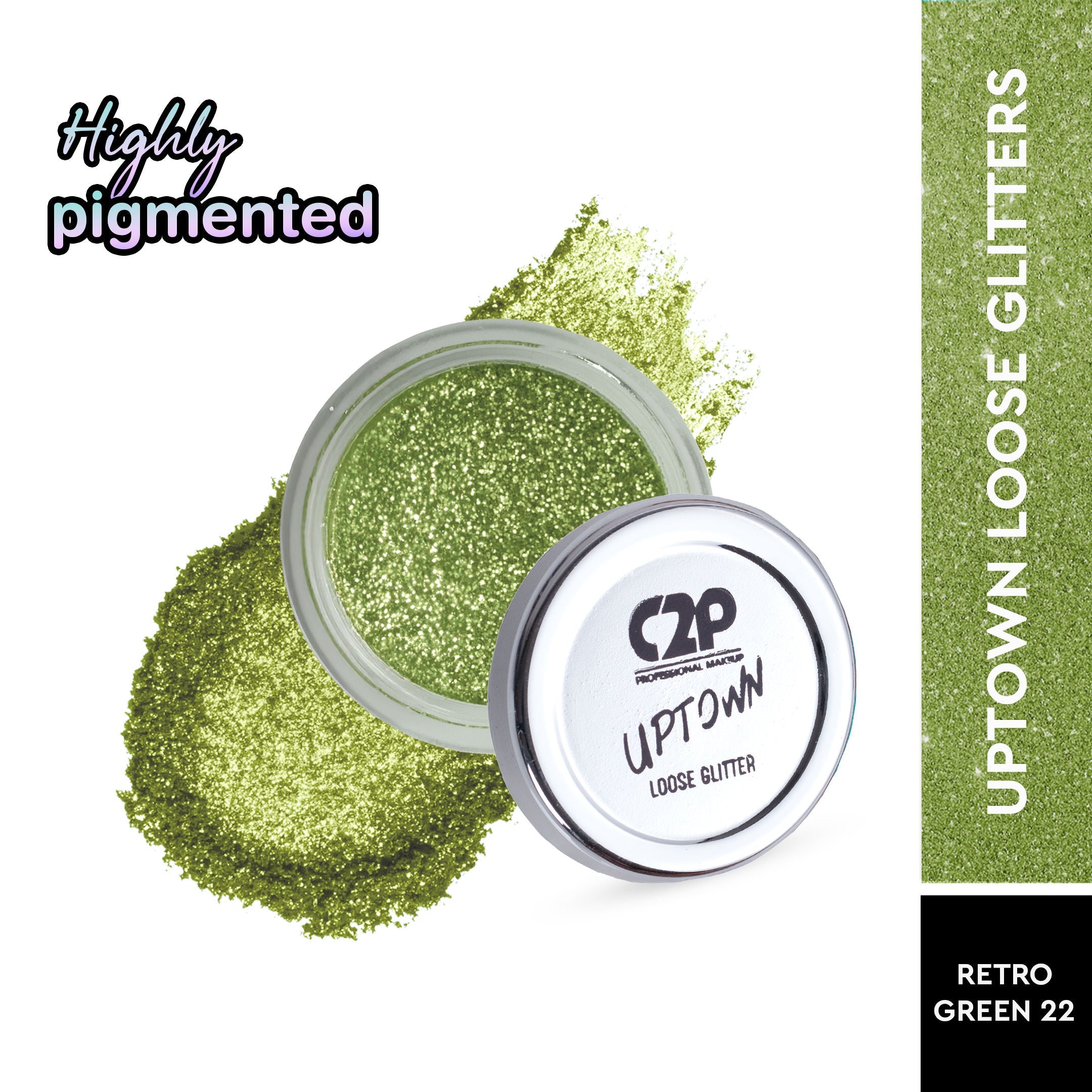 C2P Pro Uptown Loose Glitter for Eye Makeup Highly Pigmented Eyeshadow Powder