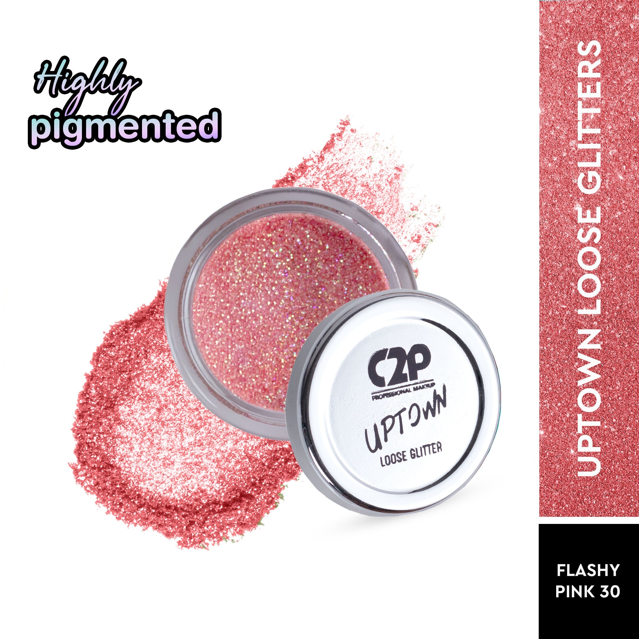 C2P Pro Uptown Loose Glitter for Eye Makeup Highly Pigmented Eyeshadow Powder