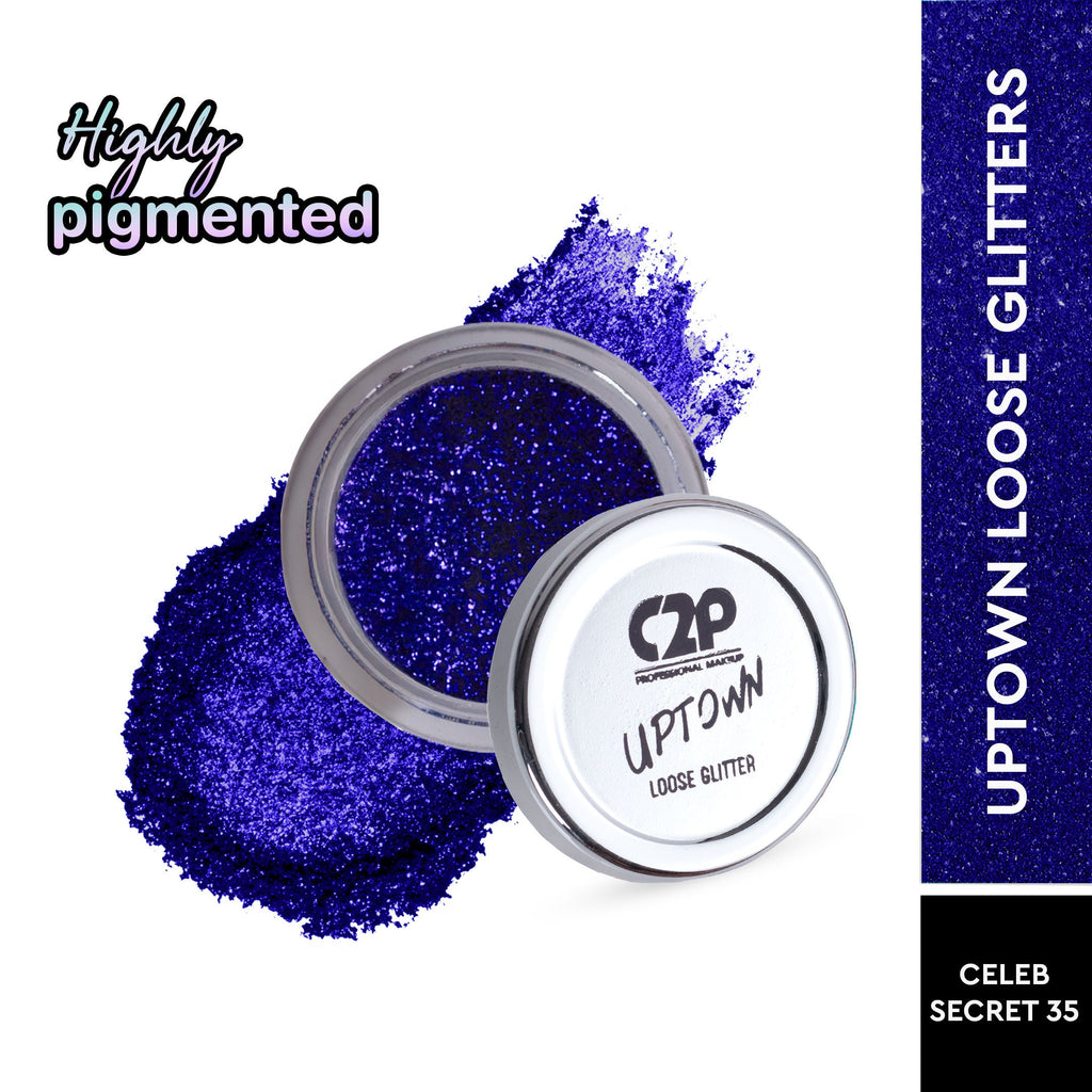 C2P Pro Uptown Loose Glitter for Eye Makeup Highly Pigmented Eyeshadow Powder