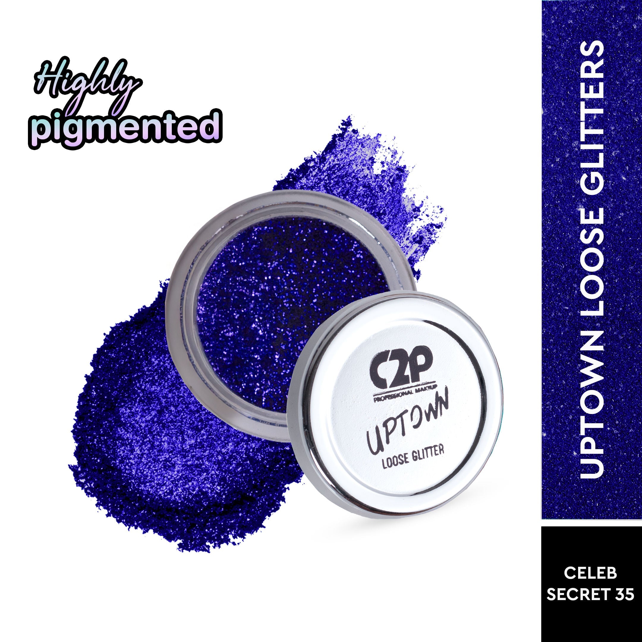 C2P Pro Uptown Loose Glitter for Eye Makeup Highly Pigmented Eyeshadow Powder