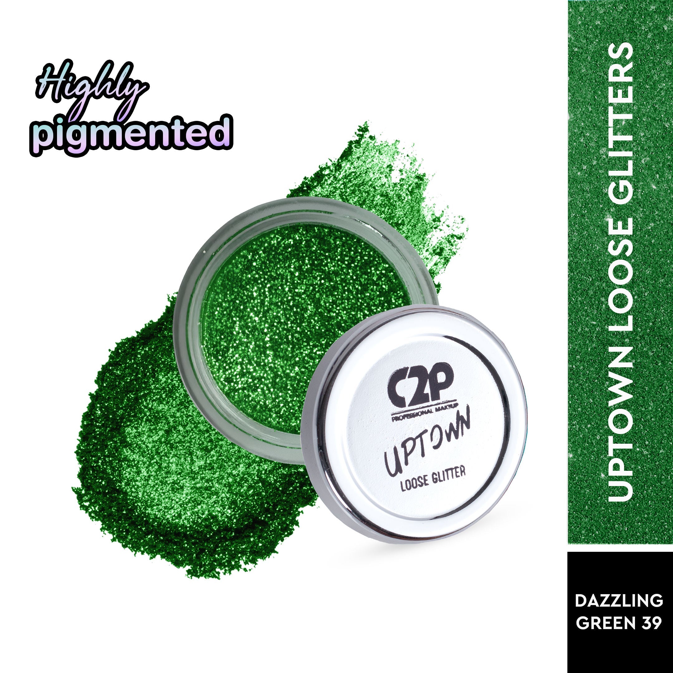 C2P Pro Uptown Loose Glitter for Eye Makeup Highly Pigmented Eyeshadow Powder
