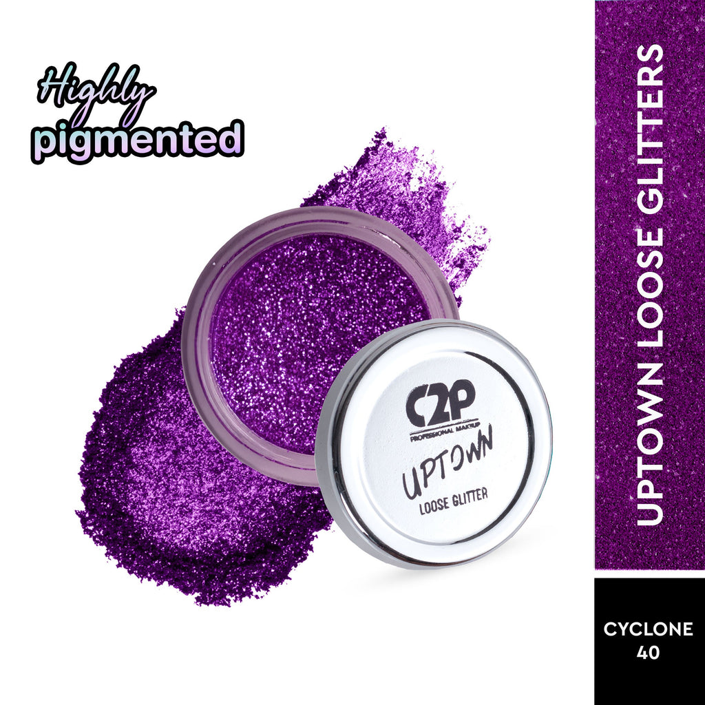 C2P Pro Uptown Loose Glitter for Eye Makeup Highly Pigmented Eyeshadow Powder