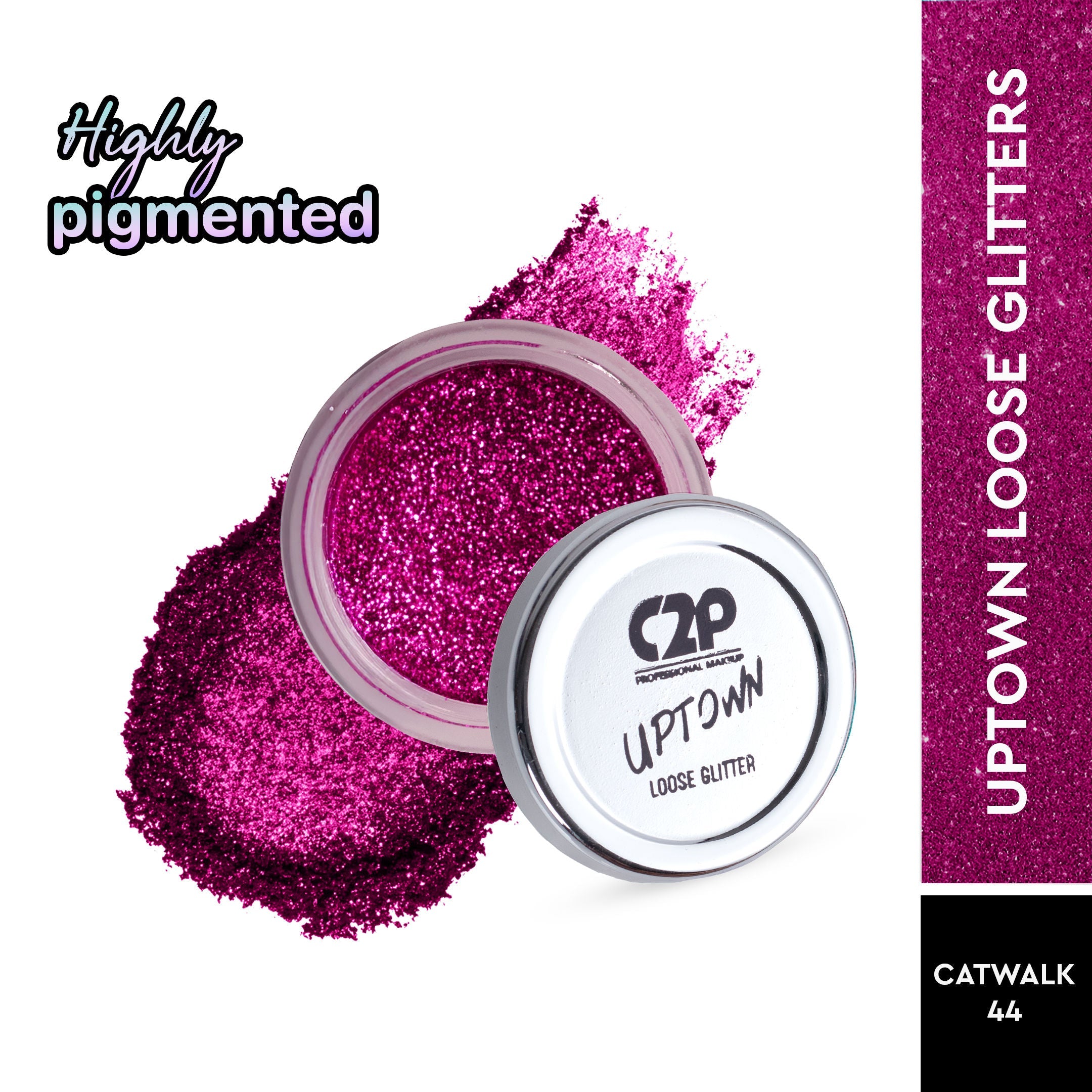 C2P Pro Uptown Loose Glitter for Eye Makeup Highly Pigmented Eyeshadow Powder
