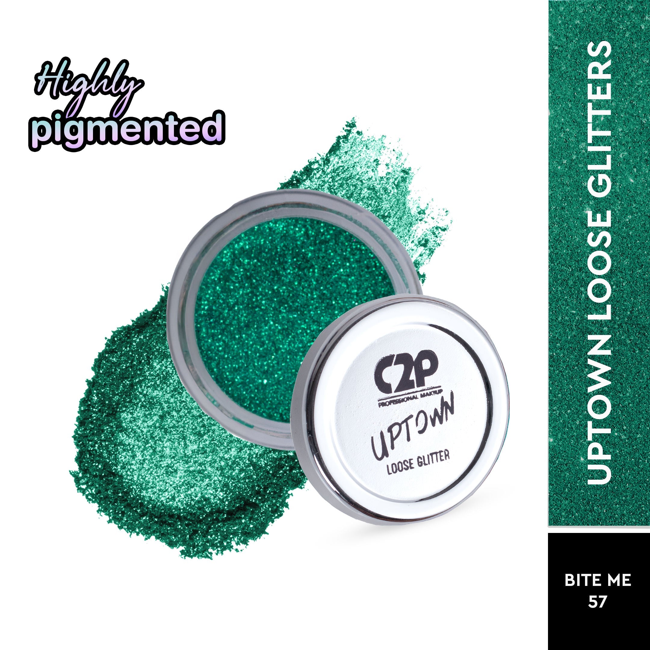 C2P Pro Uptown Loose Glitter for Eye Makeup Highly Pigmented Eyeshadow Powder