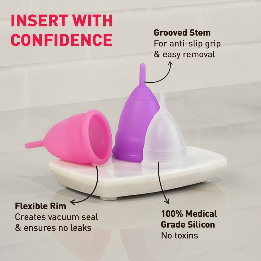 Sirona FDA Approved Reusable Menstrual Cup (Medium) with Portable Microwaveable Sterilizer