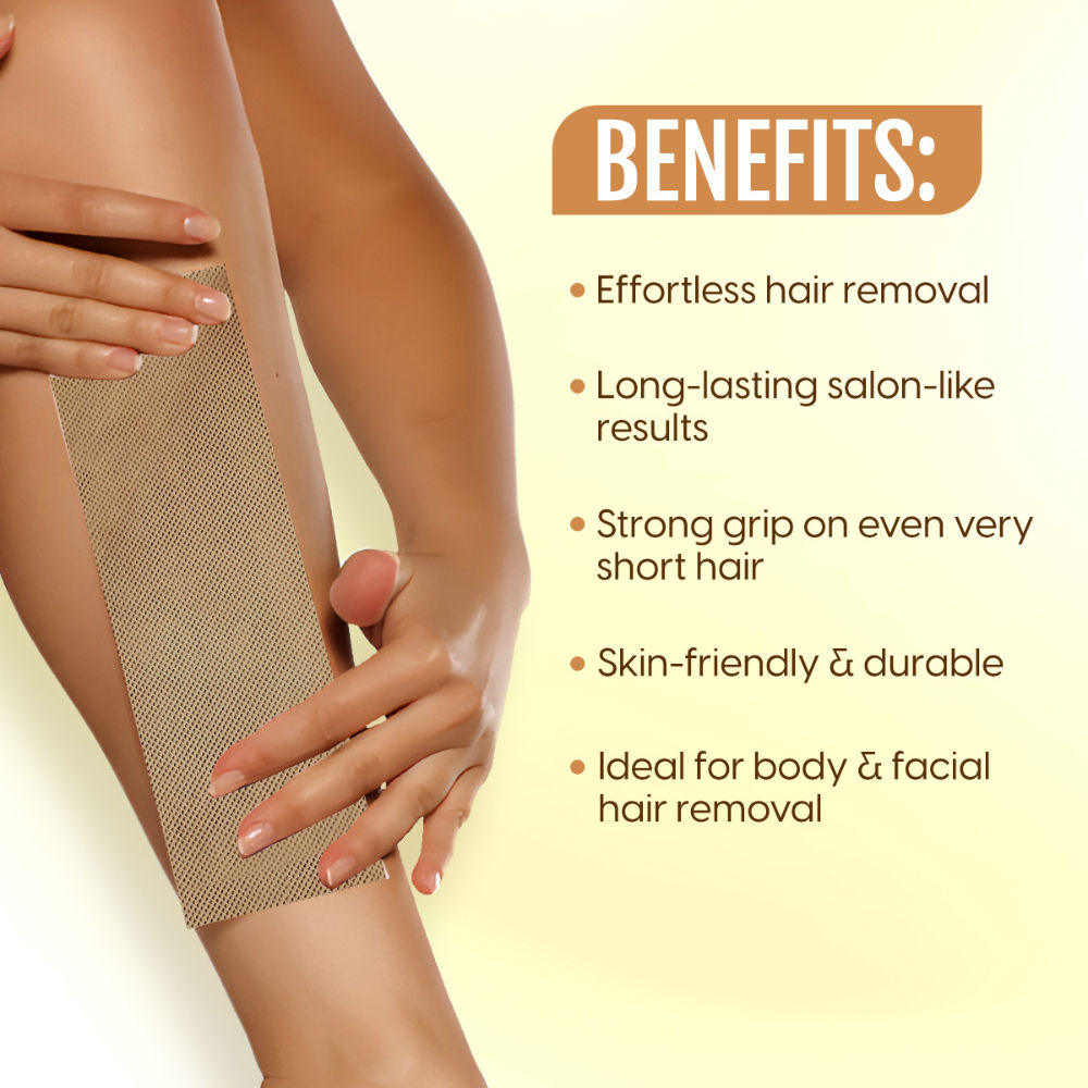 Matra Wax Strips Hair Waxing for Full Body Facial Hair Removal - Free Wooden Stick Knife Applicators