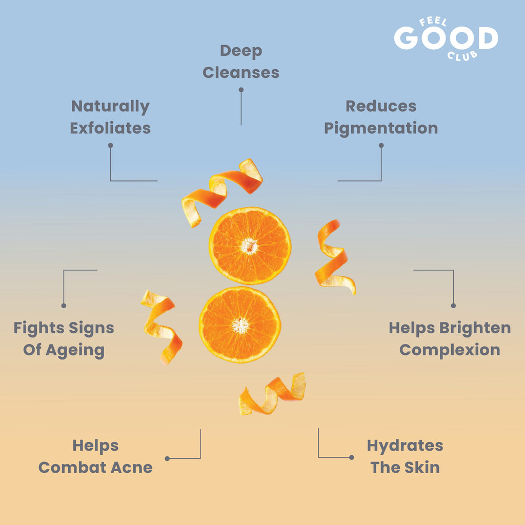Feel Good Club Orange Peel Powder -Pure & Natural Detan Face Mask/ Pack For Skin Care Glow