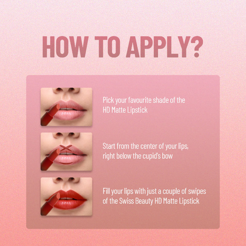 Swiss Beauty HD Matte Lipstick , High Coverage , Lightweight