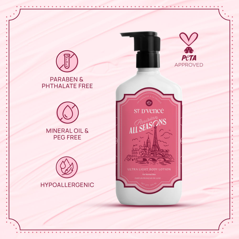 St. D'Vencé Parisian All Seasons Ultra Light Original Moisturizer Body Lotion