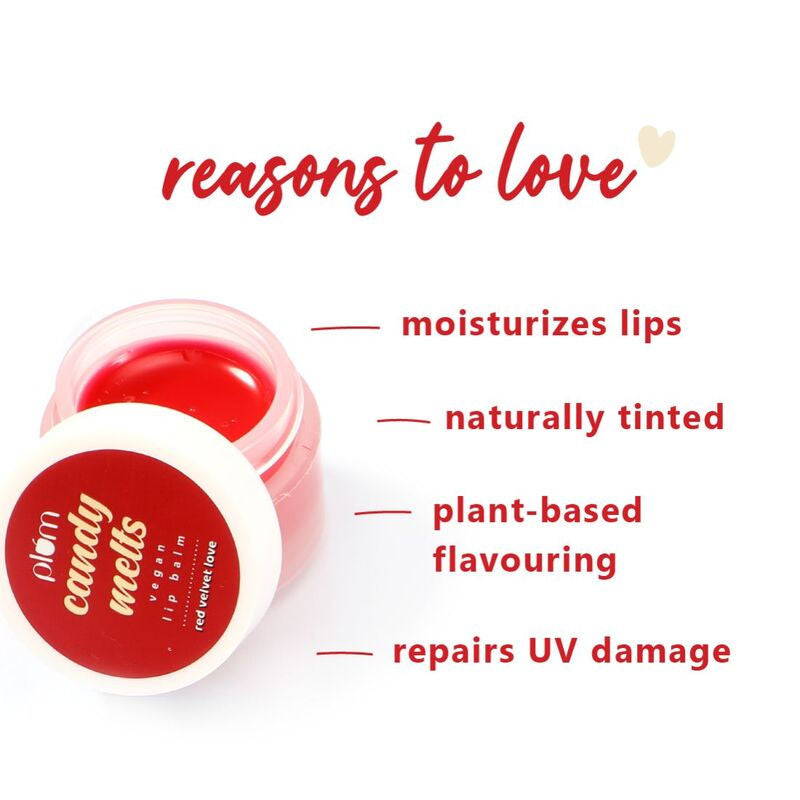 Plum Candy Melts Vegan Lip Balm - Red Velvet Love