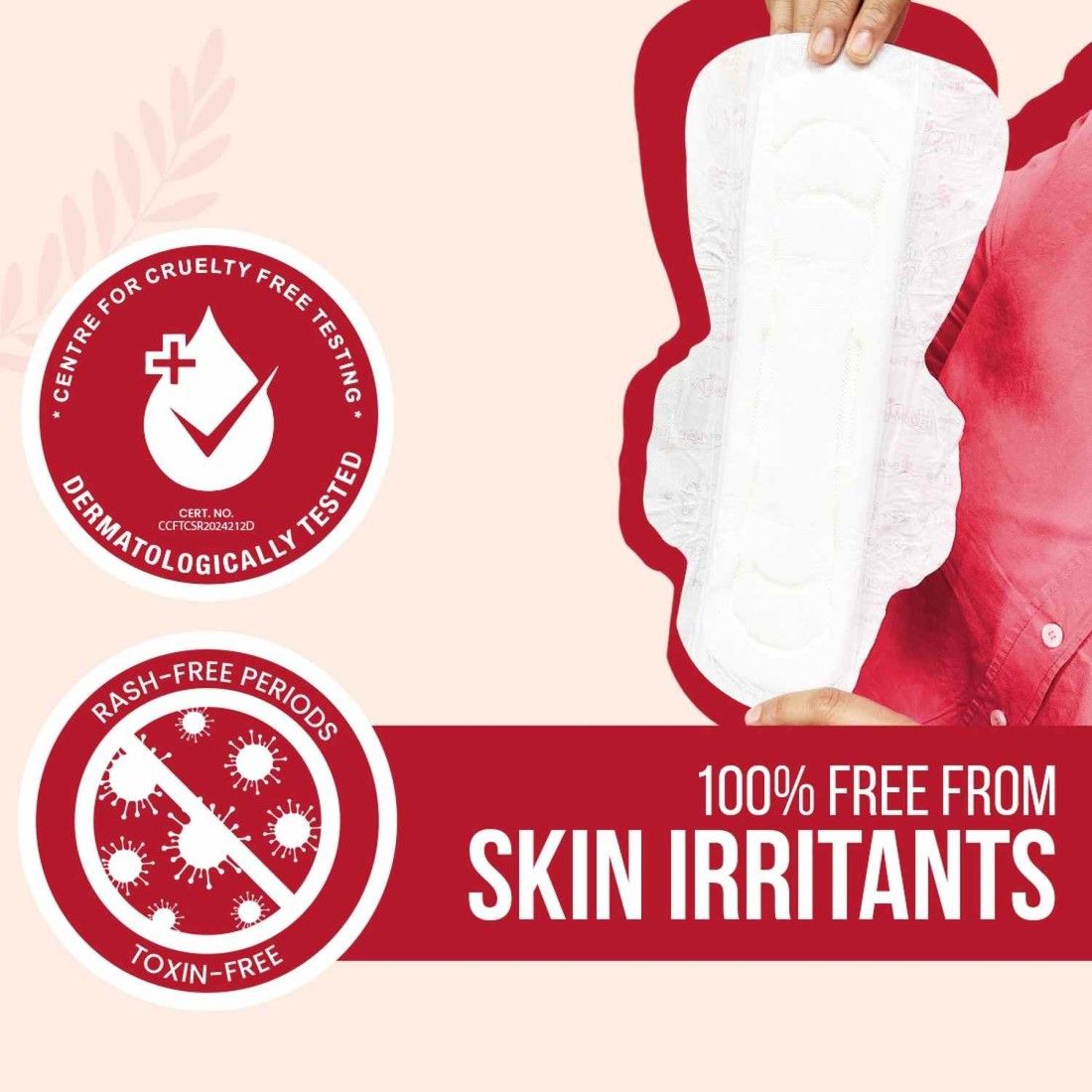Everteen XXL Soft 40 Sanitary Napkins Pad With Free Menstrual Period Pain Relief Cramps Roll-On