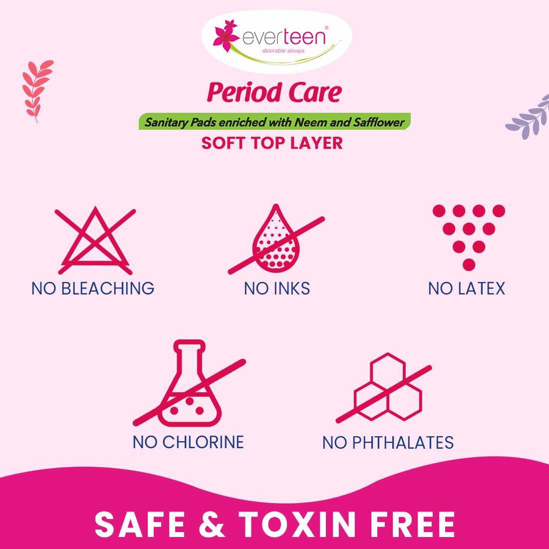 Everteen XXL Soft 40 Sanitary Napkins Pad With Free Menstrual Period Pain Relief Cramps Roll-On