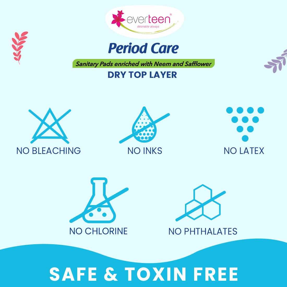 Everteen XXL Dry 40 Sanitary Napkins Pad With Free Menstrual Period Pain Relief Cramps Roll-On