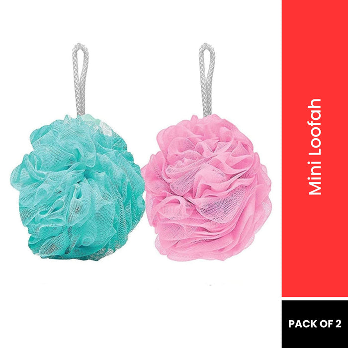 Bronson Professional 2 Pc Loofah For Body Scrubbing Round Bath Sponge (Color May Vary)