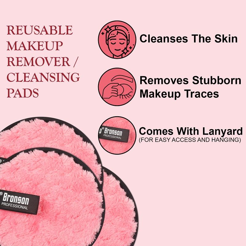Bronson Professional Reusable Makeup Remover Cleansing Pads-Mix Colours
