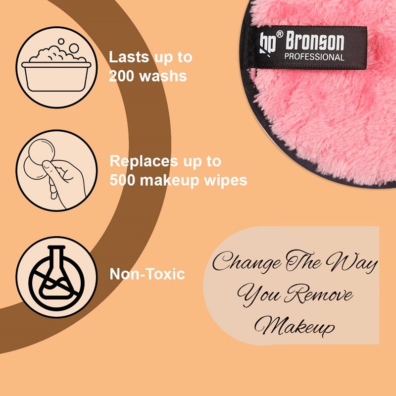 Bronson Professional Reusable Makeup Remover Cleansing Pads-Mix Colours