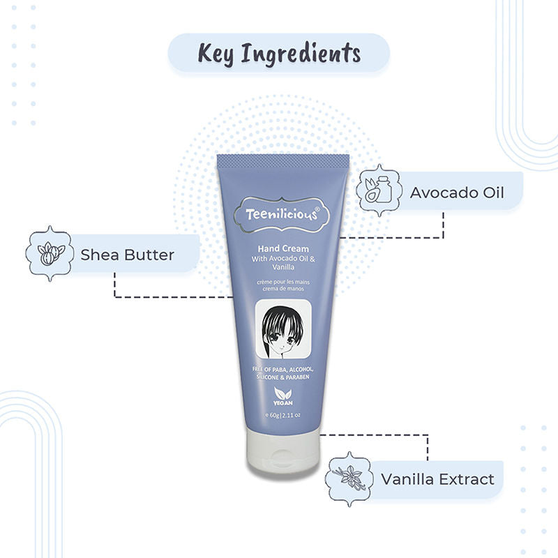 Teenilicious Hand Cream With Avocado Oil & Vanilla Extract