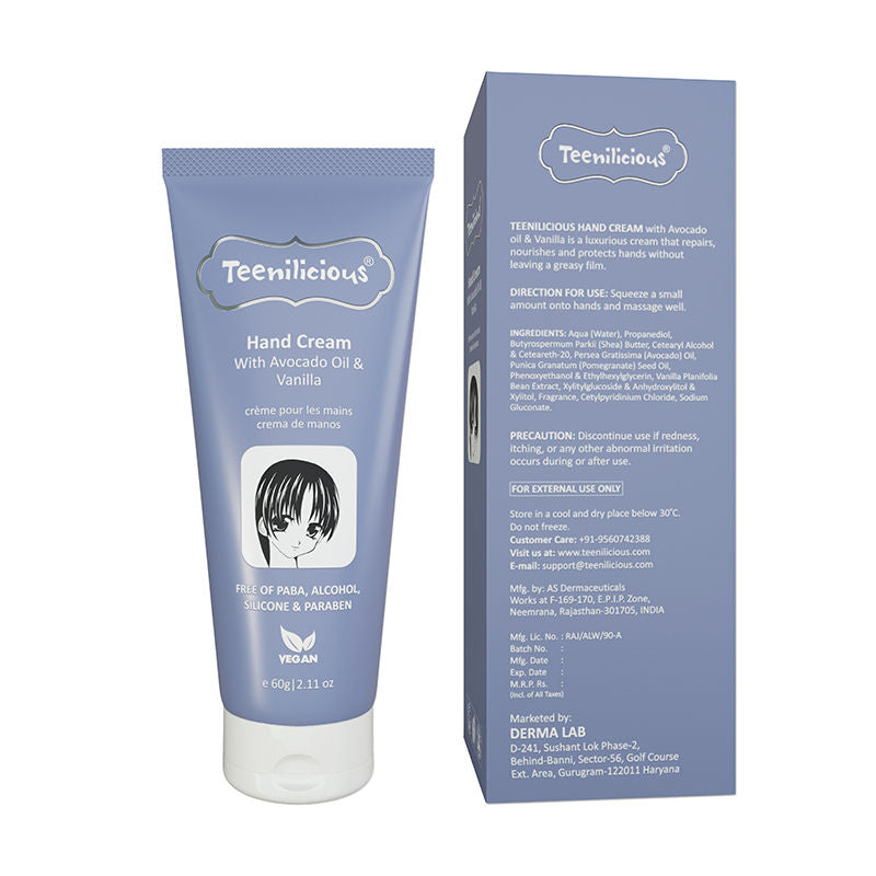 Teenilicious Hand Cream With Avocado Oil & Vanilla Extract
