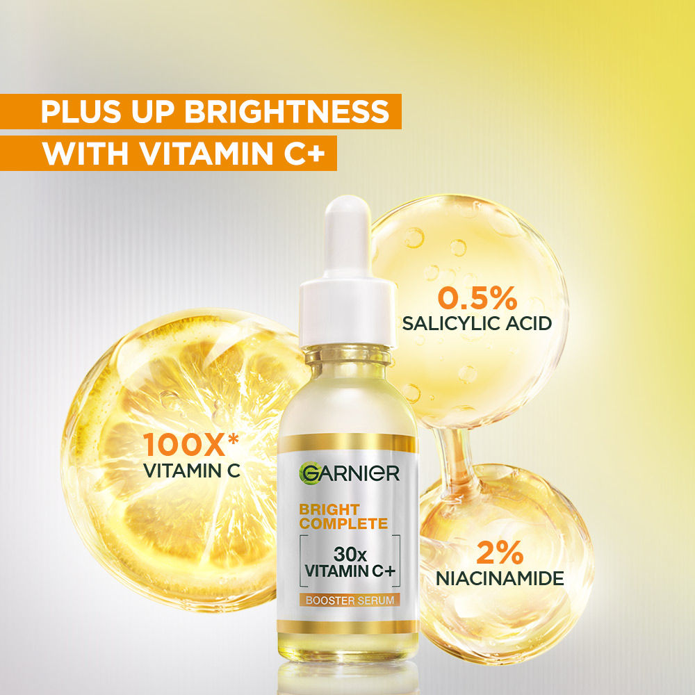 Garnier Vitamin C + Face Serum for Skin Brightening with 2% Niacinamide & 0.5% Salicylic Acid