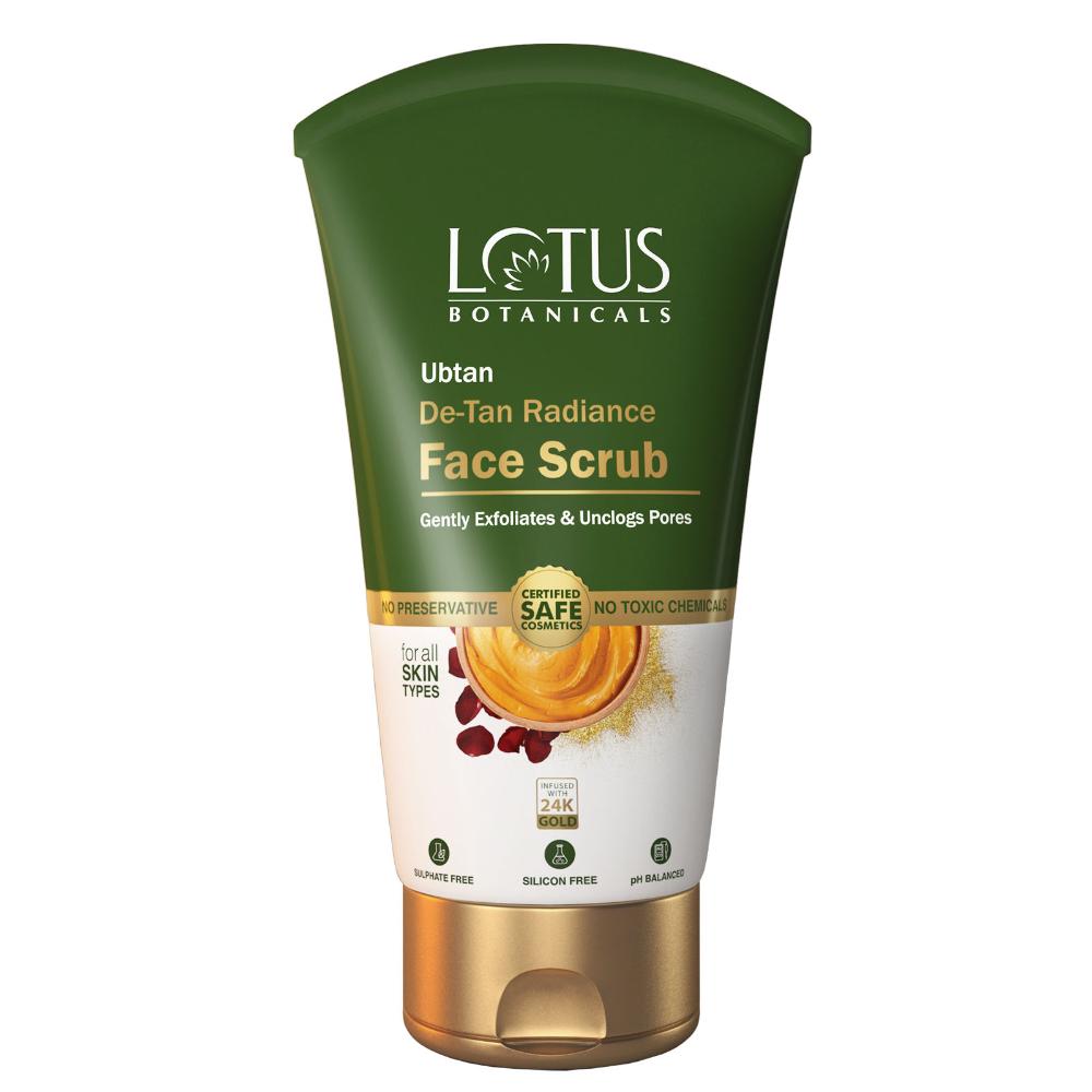 Lotus Botanicals Ubtan De-Tan Radiance Face Scrub ,Infused with 24K Gold For Gentle Exfoliation