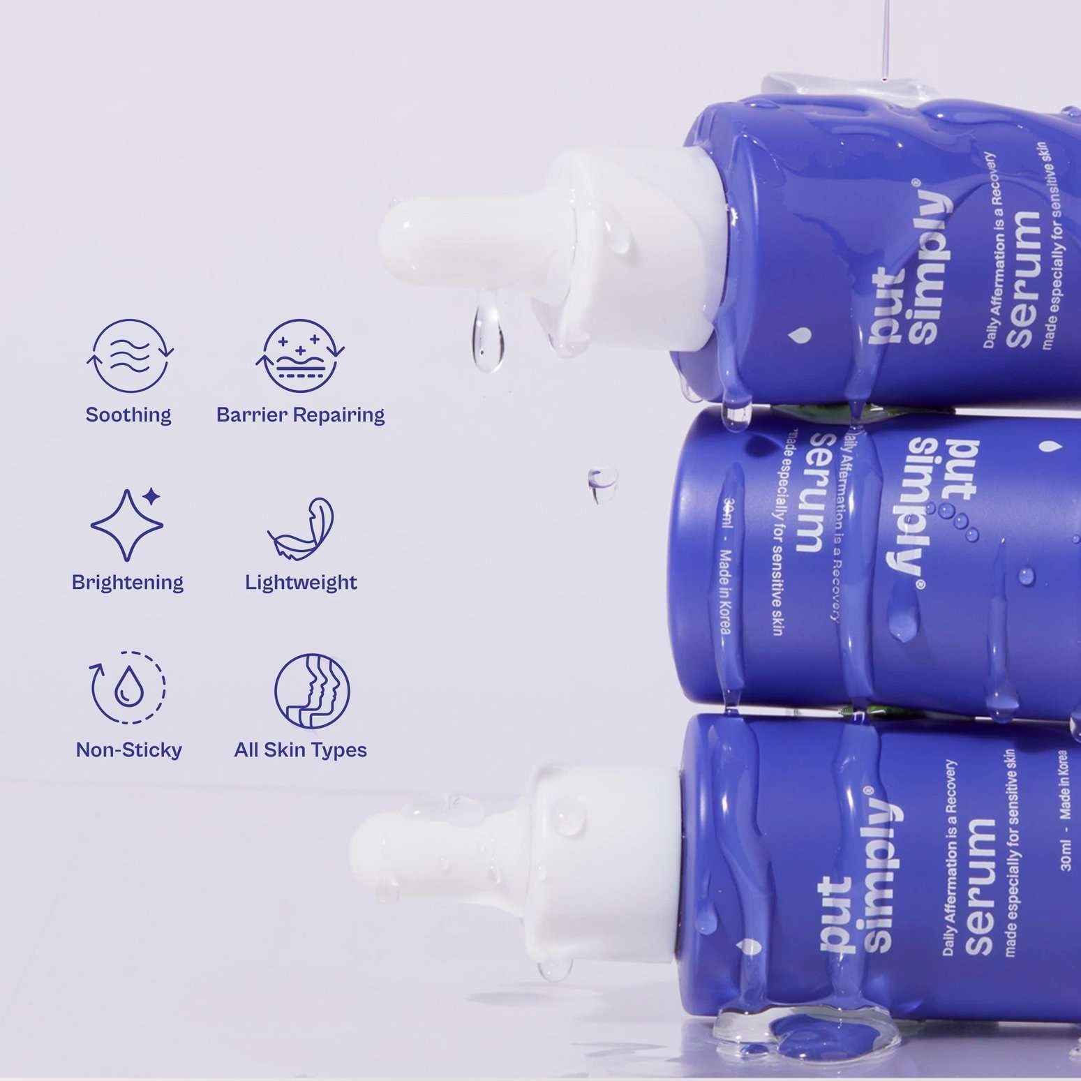Put Simply Daily Affermation Soothing Serum With Peptides & 74% Ferments For Inflamed Skin