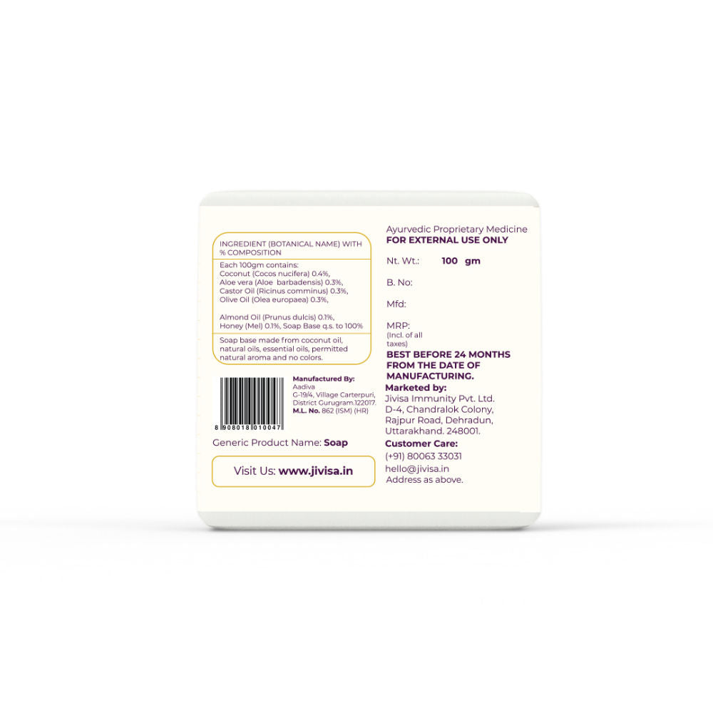 JiViSa Coconut & Honey Handcrafted Ayurvedic Soap