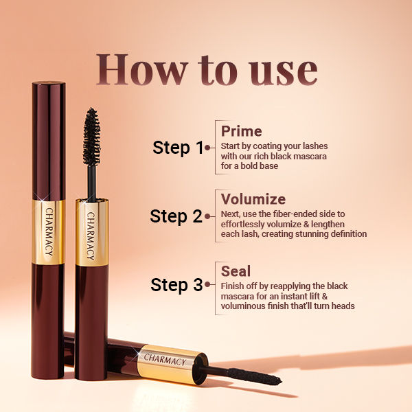 Charmacy Milano Power Lash Mascara - Dual-Sided, Tubing Formula, 5X Length & Volume